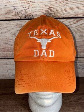 Pre Owned Orange "Texas Dad" Embroidered Baseball Cap Longhorns Headwear